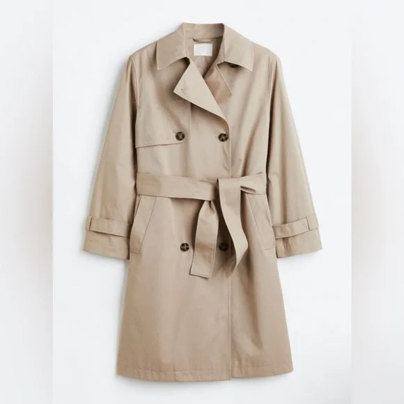 ๐NEW๐ H&M Double Breasted Trench Coat - Picture 1 of 2